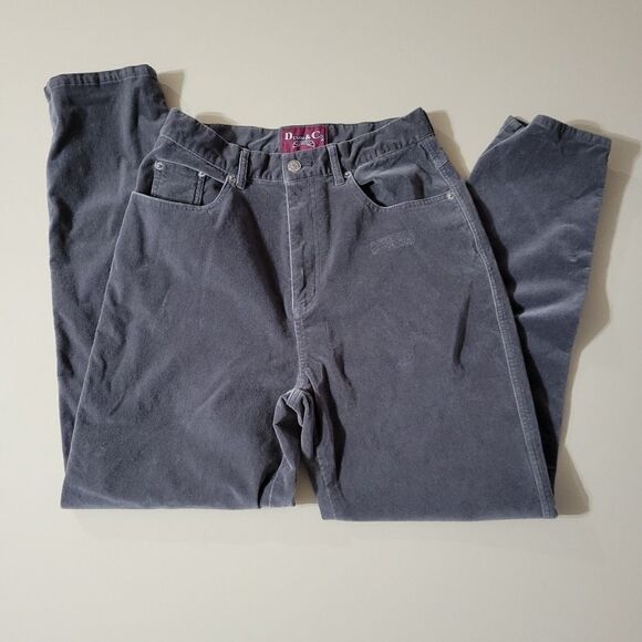 Denim & Co. Gray Velvet Jeans - Picture 1 of 10